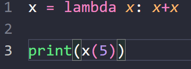 Exemplo de função lambda
